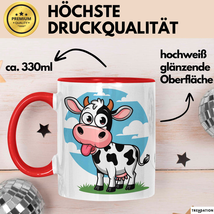 Kuh Liebhaber Tasse Geschenkidee Bauernhoftier Fan Lustiger Geschenkidee Lustig Rot Trendation