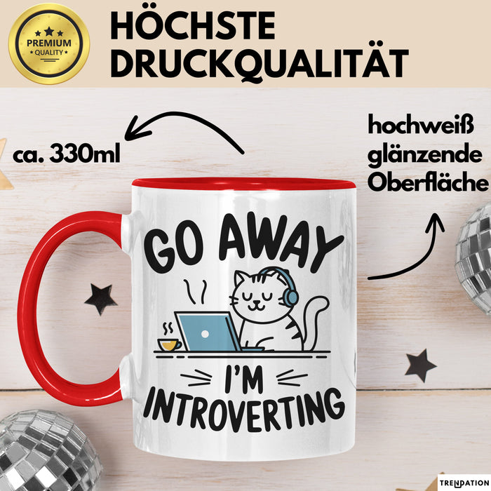 Introvert Tasse Geschenk Go Away I'm Introverting Geschenkidee Geburtstag Introvertierte