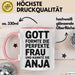 Anja Tasse Geschenk Gott Formte Die Perfekte Frau Anja Geschenkidee Rosa Trendation