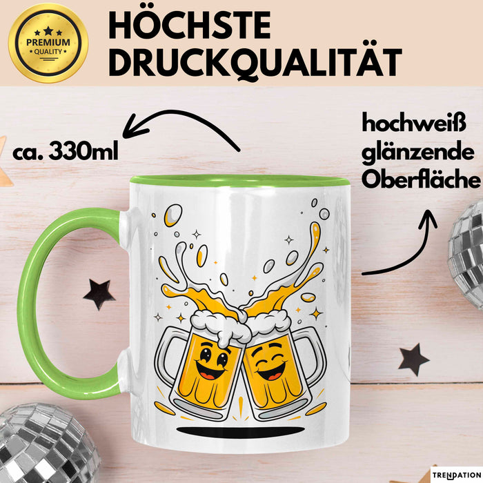 Bier Fan Tasse Geschenk Lustige Geschenkidee Spruch Für Bier Liebhaber Grün Trendation