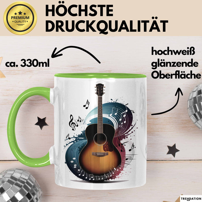 Gitarrist Tasse Geschenkidee für Gitarrenmusiker Grün Trendation