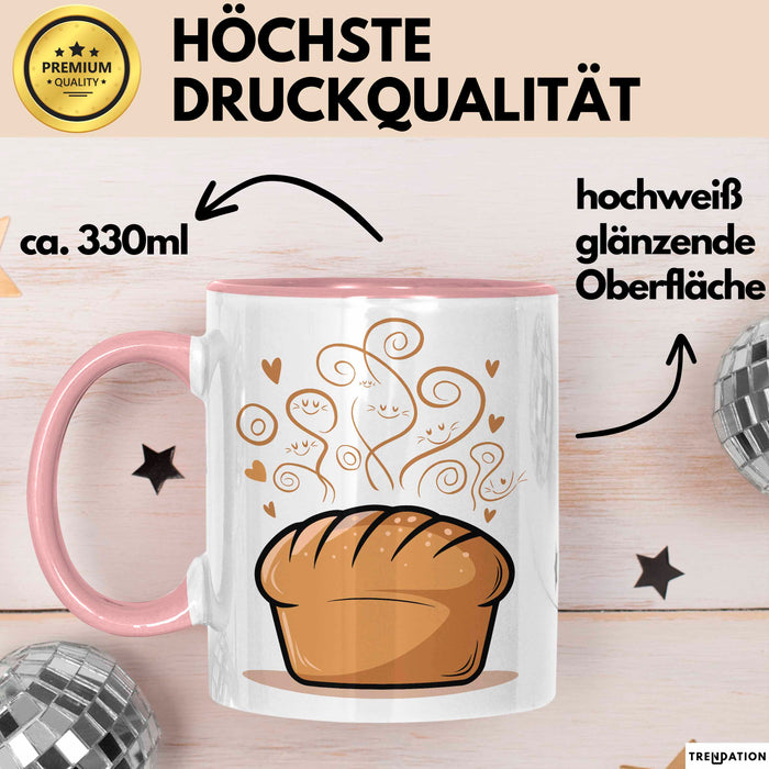 Brotbäcker Tasse Geschenkidee für Teigknet Fan Rosa Trendation