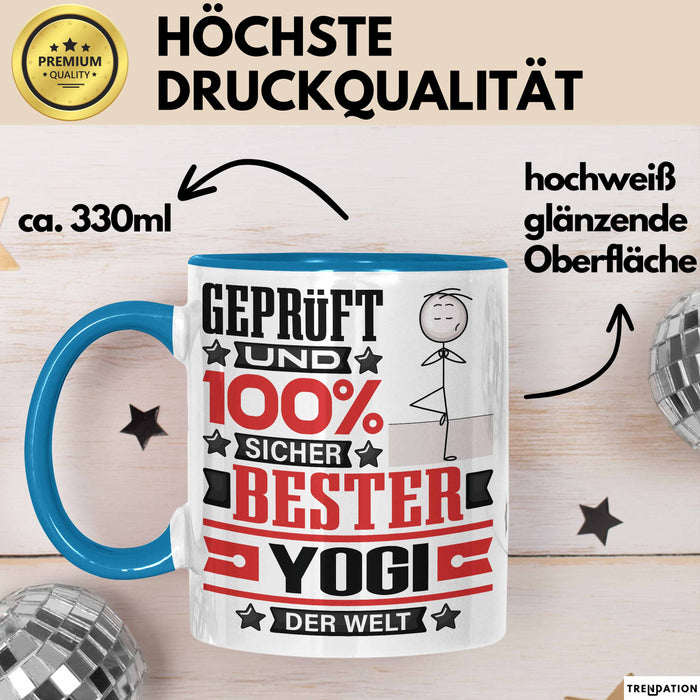 Yogi Geschenk Lustiger Spruch für Yogi Geschenkidee Bester Yogi Der Welt Blau Trendation