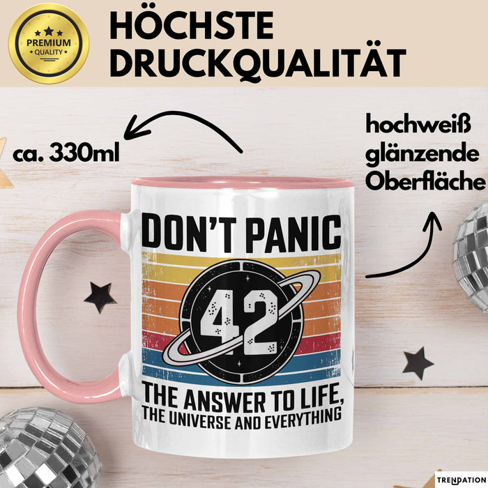 Mathematiker Tasse Geschenkidee 42 Die Antwort auf das Leben Rosa Trendation