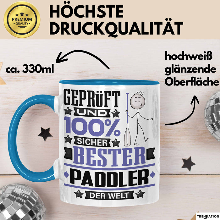 Paddler Geschenk Lustiger Spruch für Paddler Geschenkidee Bester Paddler Der Welt Blau Trendation