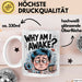 Schlafloser Elternteil Tasse Geschenk Warum bin ich wach Weiß Trendation