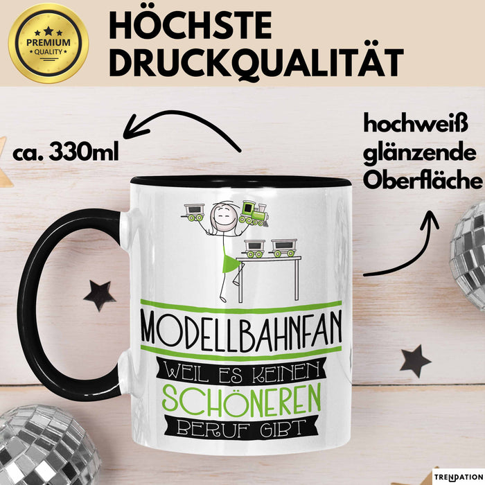 Modellbahnfan Weil Es Keinen Schöneren Beruf Gibt Tasse Geschenk für Eine Modellbahnfan Lustig Trendation