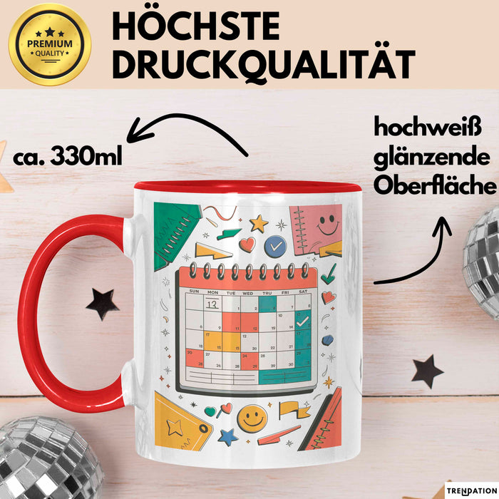 Planer Süchtiger Tasse Geschenk Lustige Geschenkidee Spruch Für Organisations Fans Rot Trendation