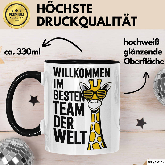 Office Arbeitskollege Tasse Geschenk Lustige Geschenkidee Spruch Willkommen Im Besten Team Der Welt Trendation