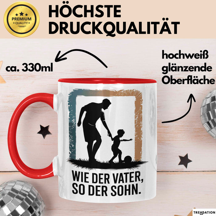 Papa Vatertag Vater Sohn Tasse Becher Geschenk Lustige Geschenkidee Spruch Wie Der Vater So Der Sohn Rot Trendation