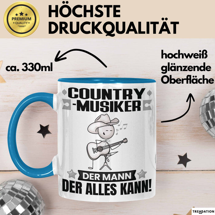 Country-Musiker Tasse Geschenk für Country-Musiker Der Mann Der Alles Kann Geschenkidee zum Geburtstag Blau Trendation