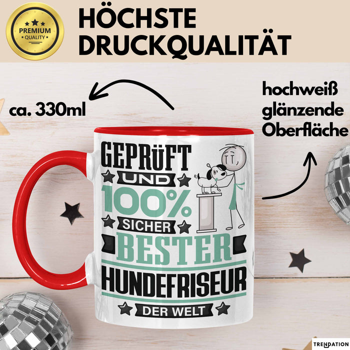 Hundefriseur Geschenk Lustiger Spruch für Hundefriseur Geschenkidee Bester Hundefriseur Der Welt Rot Trendation