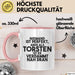 Torsten Tasse Niemand Ist Perfekt, Torsten Ist Nah Dran Geschenk Rosa Trendation
