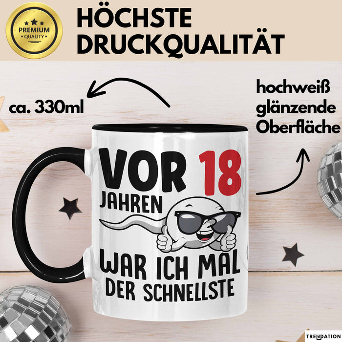 18. Geburtstag Tasse Geschenk Jungs Vor 8 Jahren War Ich Mal Der Schnellste Trendation