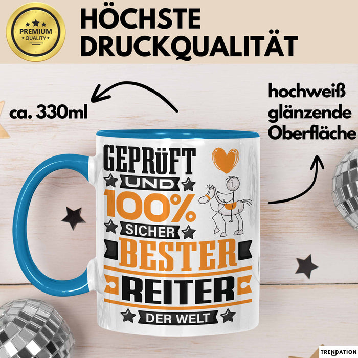 Reiter Geschenk Lustiger Spruch für Reiter Geschenkidee Bester Reiter Der Welt Blau Trendation