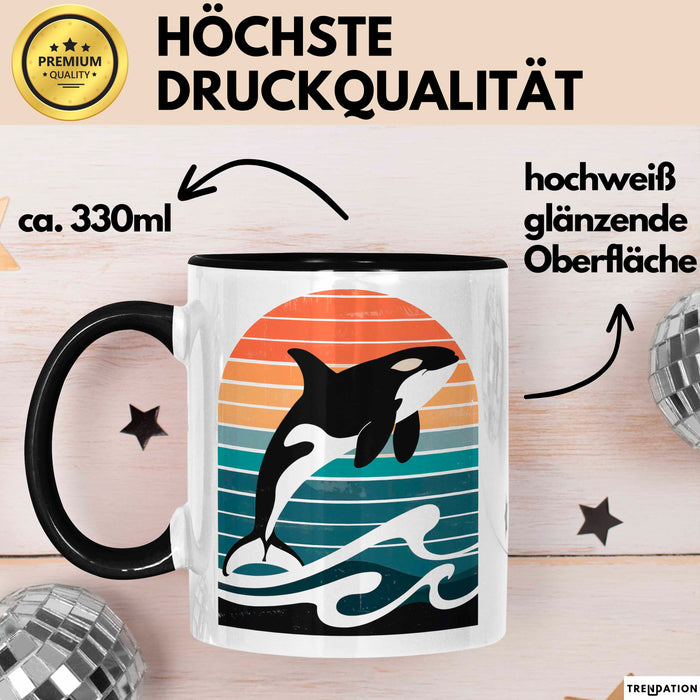 Wal Tier Tasse Geschenk Lustige Geschenkidee Spruch Schwarz Trendation