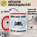 Motorradfahrer Biker Motorradfahren Tasse Geschenk Lustige Geschenkidee Spruch Der Arzt Sagt Es Ist Unheilbar Rot Trendation