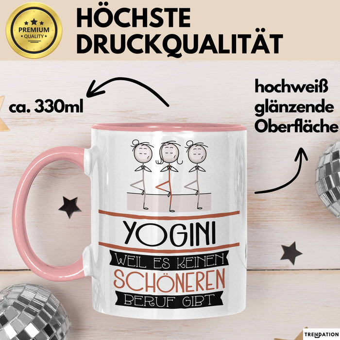 Yogini Weil Es Keinen Schöneren Beruf Gibt Tasse Geschenk für Eine Yogini Lustig Rosa Trendation
