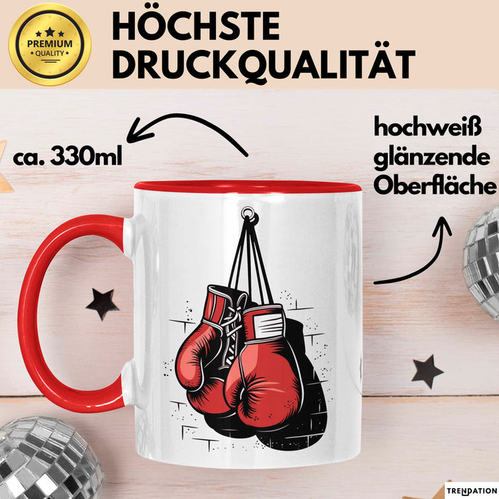 Boxer Tasse Geschenkidee für Kampfchampion Rot Trendation
