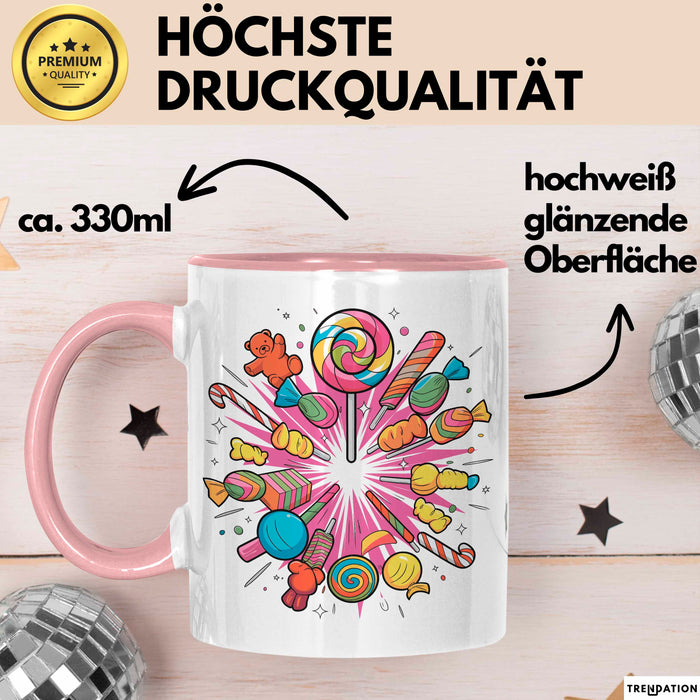 Zucker Süchtiger Tasse Geschenkidee für Naschkatze Rosa Trendation