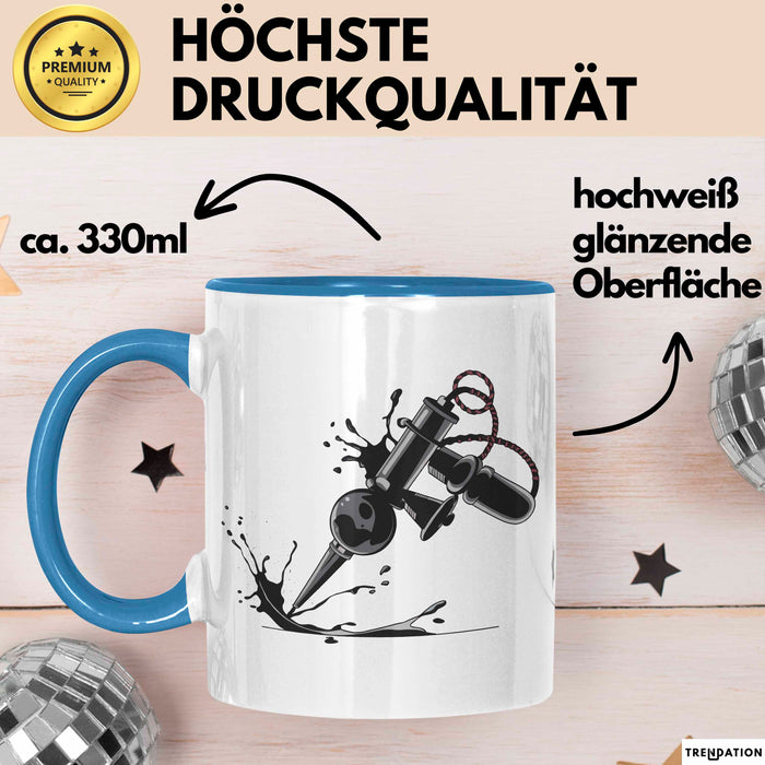 Tätowierer Tasse Geschenkidee Tattoo Meister Lustiger Spruch Geschenkidee Lustig Blau Trendation