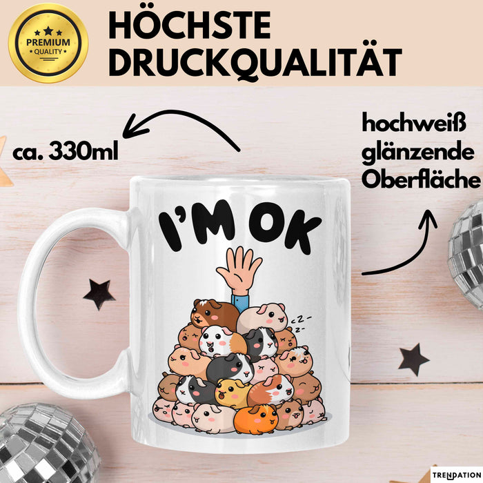 Meerschweinchen Tierliebhaber Tasse Geschenk Lustige Geschenkidee Spruch Weiß Trendation