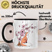 Fuchs Tasse Geschenk Fox Japanese Kirschblüte Blume Vintage Fuchs Kaffee-Becher Schwarz Trendation