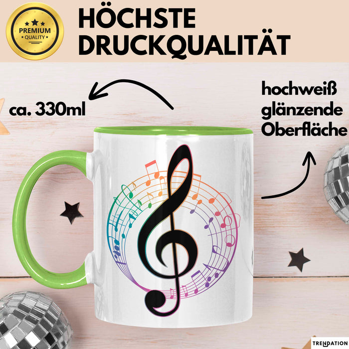 Musikliebhaber Musiker Tasse Geschenk Lustige Geschenkidee Spruch Grün Trendation