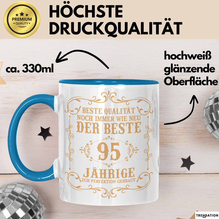 95er Geburtstag Geschenk Männer Vater Mann Noch Immer Der Beste 95-Jährige Zur Perfektion Gebraut Opa Blau Trendation