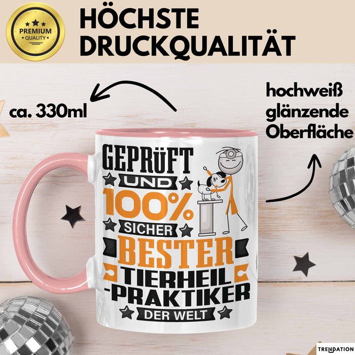 Tierheilpraktiker Geschenk Lustiger Spruch für Tierheilpraktiker Geschenkidee Bester Tierheilpraktiker Der Welt Rosa Trendation