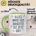 Brigitte Tasse Geschenk Alles Ist Gut Brigitte Ist Jetz Da Geschenkidee Becher mit Name Grün Trendation