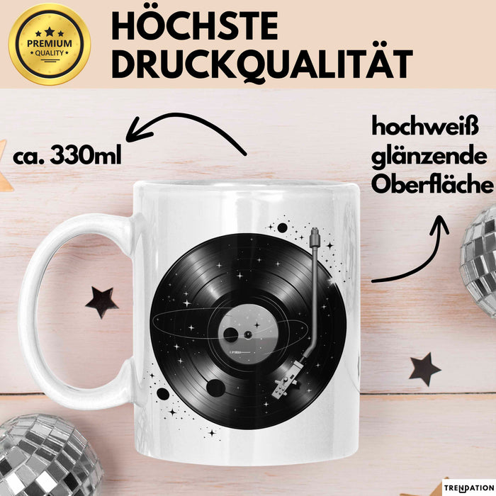 Vinyl Schallplatten Musikliebhaber Musiker Tasse Geschenk Lustige Geschenkidee Spruch Weiß Trendation