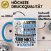 Urenkel Geschenk Tasse Lustiger Spruch Erheben Sie Sich Der Urenkel Betritt den Raum Blau Trendation