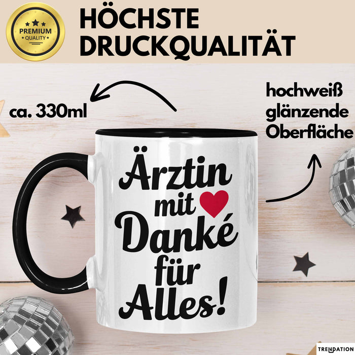 Arzt Tasse Geschenk Lustige Geschenkidee Spruch Ärztin Mit Danke Für Alles Trendation
