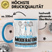 Moderator Geschenk Tasse Ich Bin Moderator Aber Sag Doch Einfach Superheld Lustige Geschenkdiee für Moderator Kaffee-Becher Blau Trendation