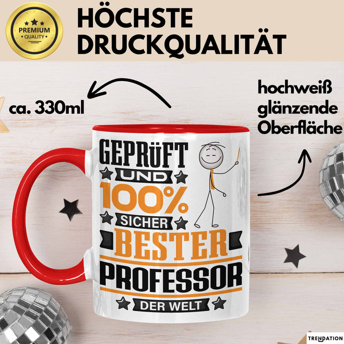 Professor Geschenk Lustiger Spruch für Professor Geschenkidee Bester Professor Der Welt Rot Trendation