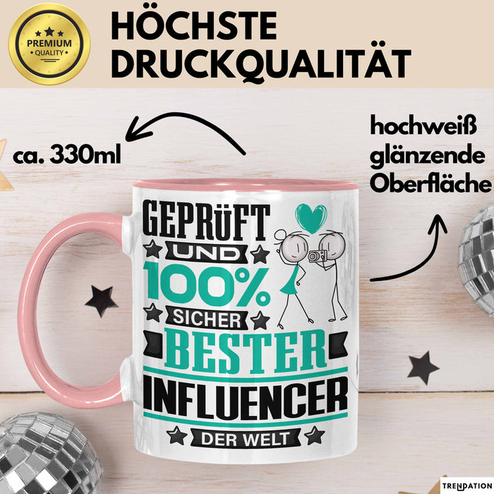 Influencer Geschenk Lustiger Spruch für Influencer Geschenkidee Bester Influencer Der Welt Rosa Trendation