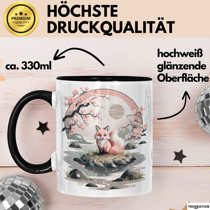 Fuchs Tierliebhaber Tasse Geschenk Lustige Geschenkidee Spruch Japanischer Kitsune Fuchs Trendation