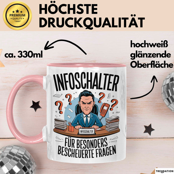 Bürokollege Tasse Geschenkidee Auskunftsschalter Kollege Rosa Trendation