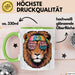 Hippie Löwe Tasse Geschenk Lustige Geschenkidee Spruch Grün Trendation