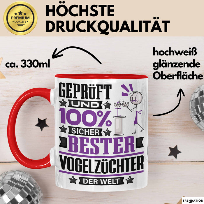 Vogelzüchter Geschenk Lustiger Spruch für Vogelzüchter Geschenkidee Bester Vogelzüchter Der Welt Rot Trendation