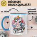 Sarkastisches Einhorn Tasse Geschenk Lustige Geschenkidee Spruch Mir Doch Egal Blau Trendation