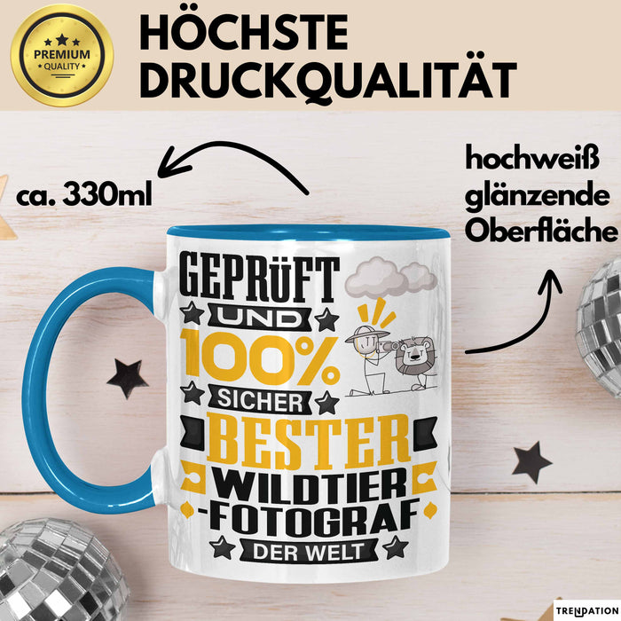 Wildtierfotograf Geschenk Lustiger Spruch für Wildtierfotograf Geschenkidee Bester Wildtierfotograf Der Welt Blau Trendation