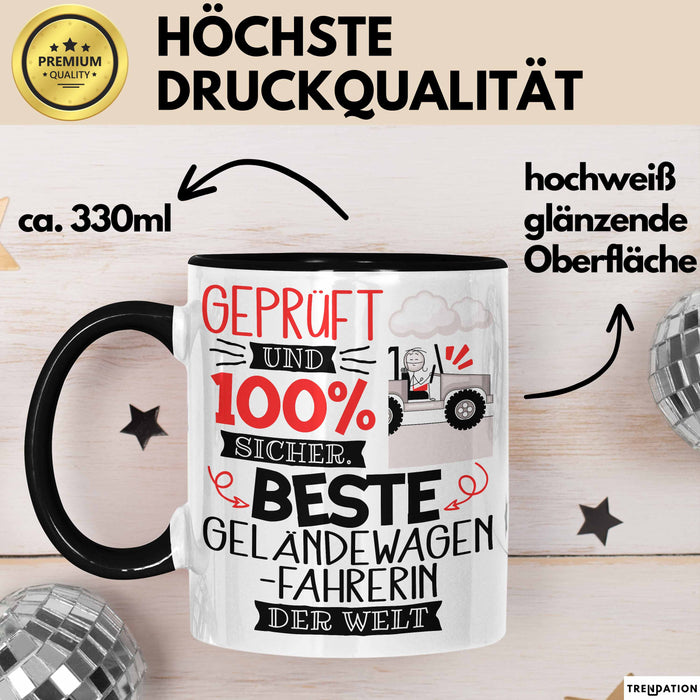 Beste Geländewagenfahrerin Der Welt Tasse Geschenk für Eine Geländewagenfahrerin Geprüft Und Sicher Geschenkidee Geburtstag Weihnachten Trendation