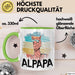 Vater Papa Tasse Gschenk Alpaka Llama Alpapa Geschenkidee Spruch für Vater zum Vatertag Grün Trendation