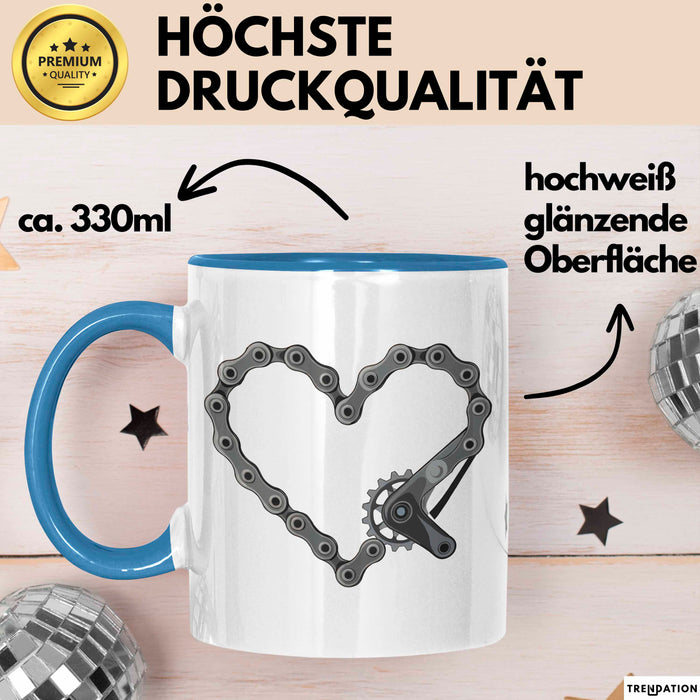 Radfahrer Tasse Geschenkidee für Fahrradfahrer Blau Trendation