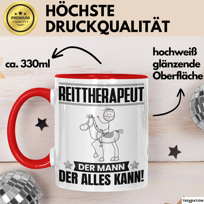 Reittherapeut Tasse Geschenk für Reittherapeut Der Mann Der Alles Kann Geschenkidee zum Geburtstag Rot Trendation