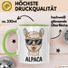 Alpaka Liebhaber Tasse Geschenkidee Flauschiger Tierfan Geschenkidee Lustig Grün Trendation