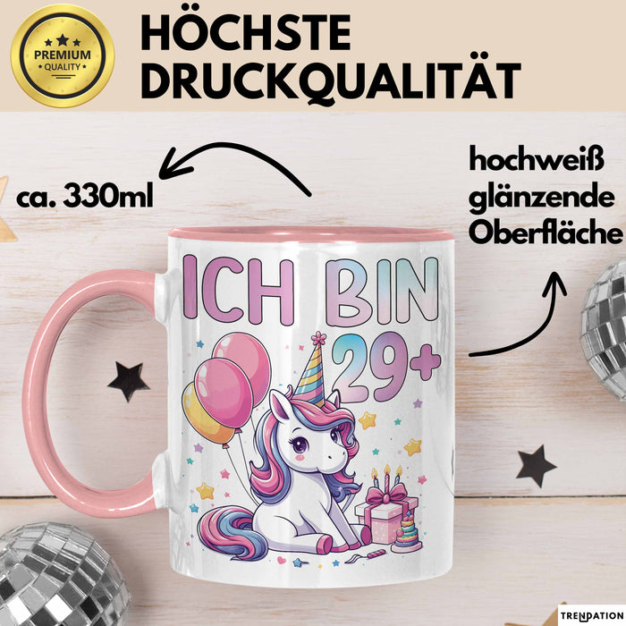 30. Geburtstag Frauen Geschenkidee 30Er Freundin Geschenk Ich Bin 29+ Rosa Trendation