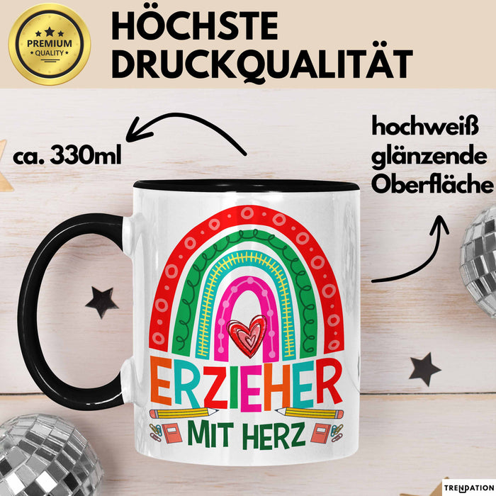 Erzieher Mit Herz Tasse Lustiges Geschenk Für Kindergarten Erzieher Mann Trendation